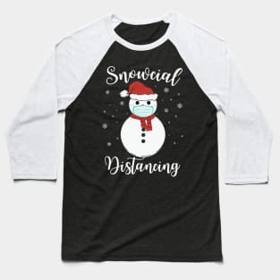 Snowcial Distancing Funny Christmas 2020 Social Distancing Pun Baseball T-Shirt